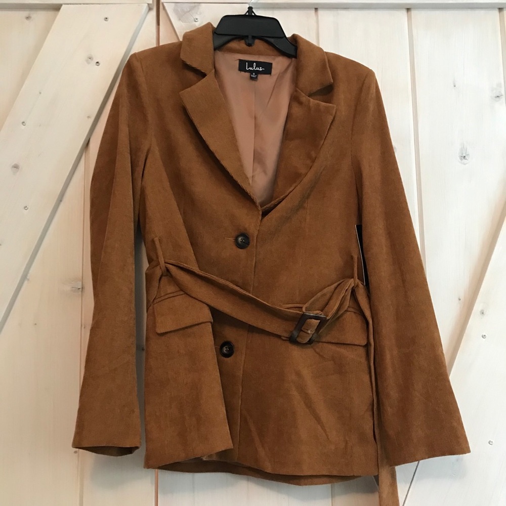 NWT Lulus camel corduroy jacket